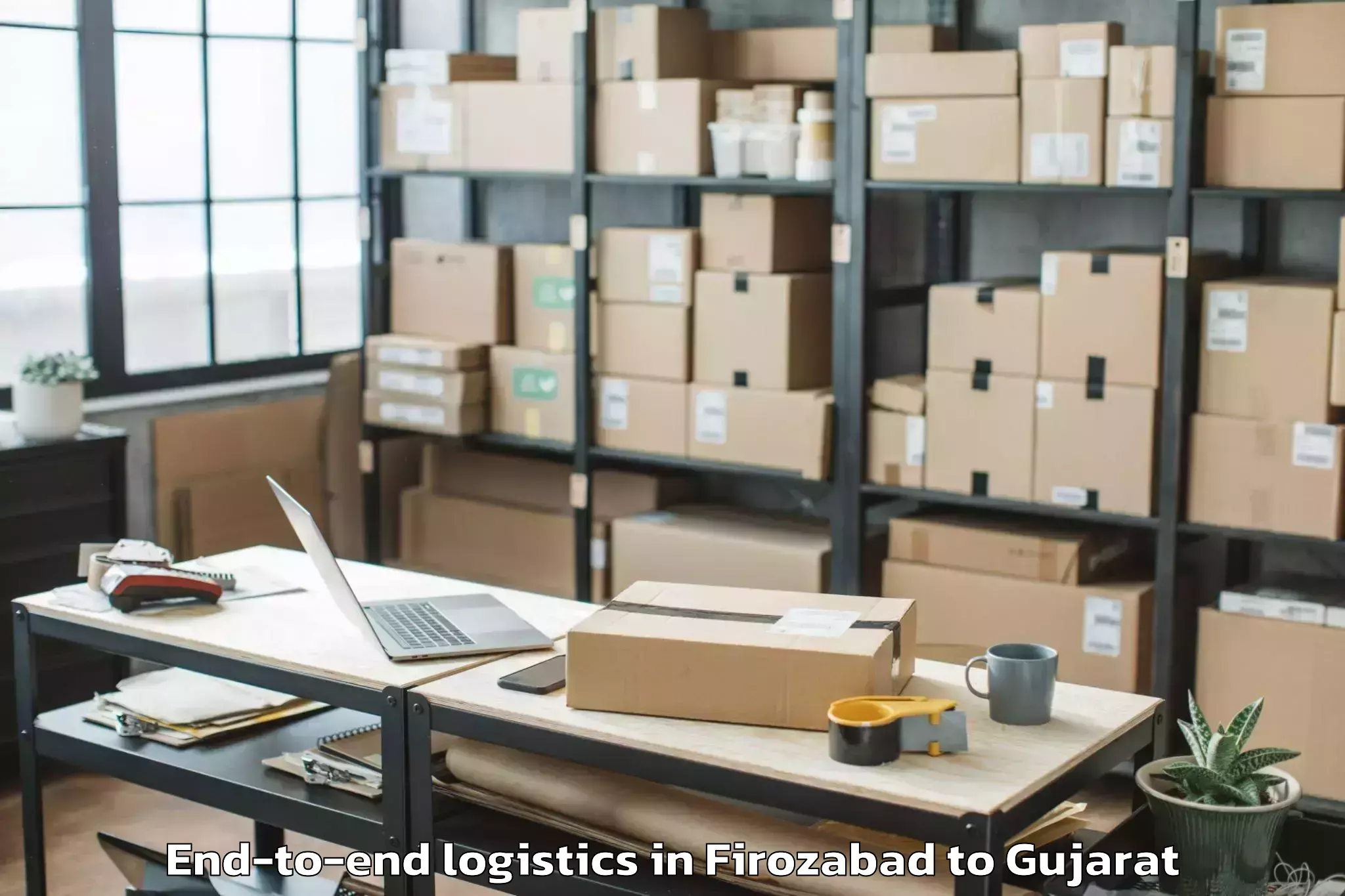 Reliable Firozabad to Delvada End To End Logistics